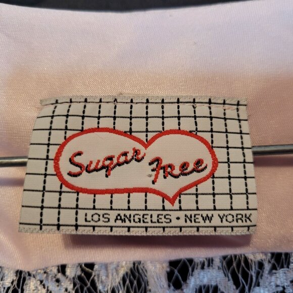 Vintage Pink Lace Blouse Top Surplice Sheer Drop Waist Sugar Free - Picture 2 of 11